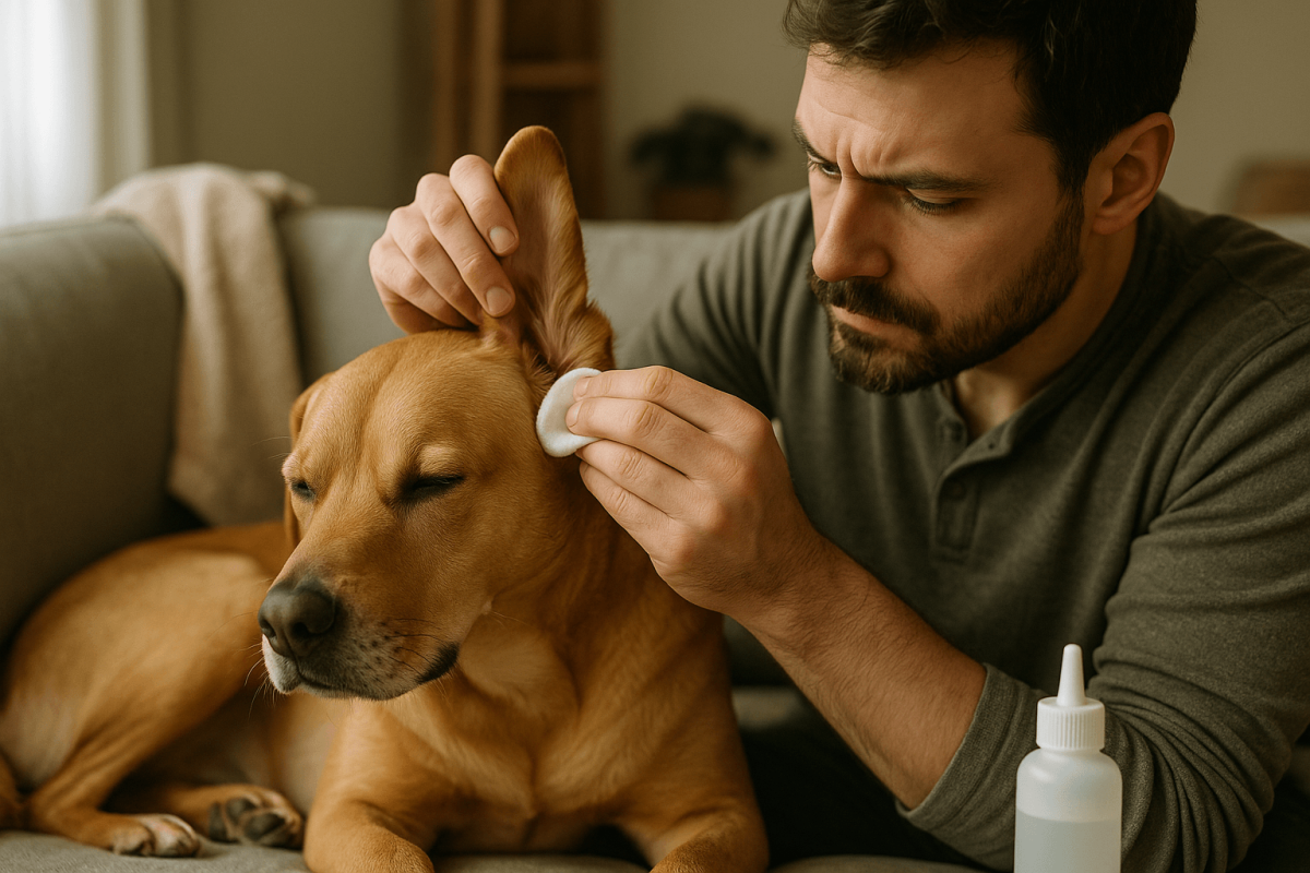 Como limpar as orelhas do seu cachorro