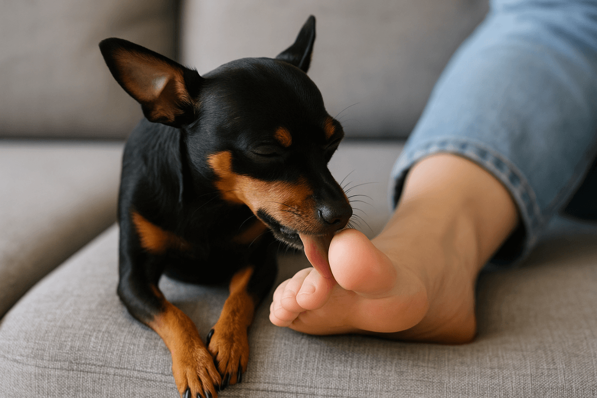 Pets lambem os pés