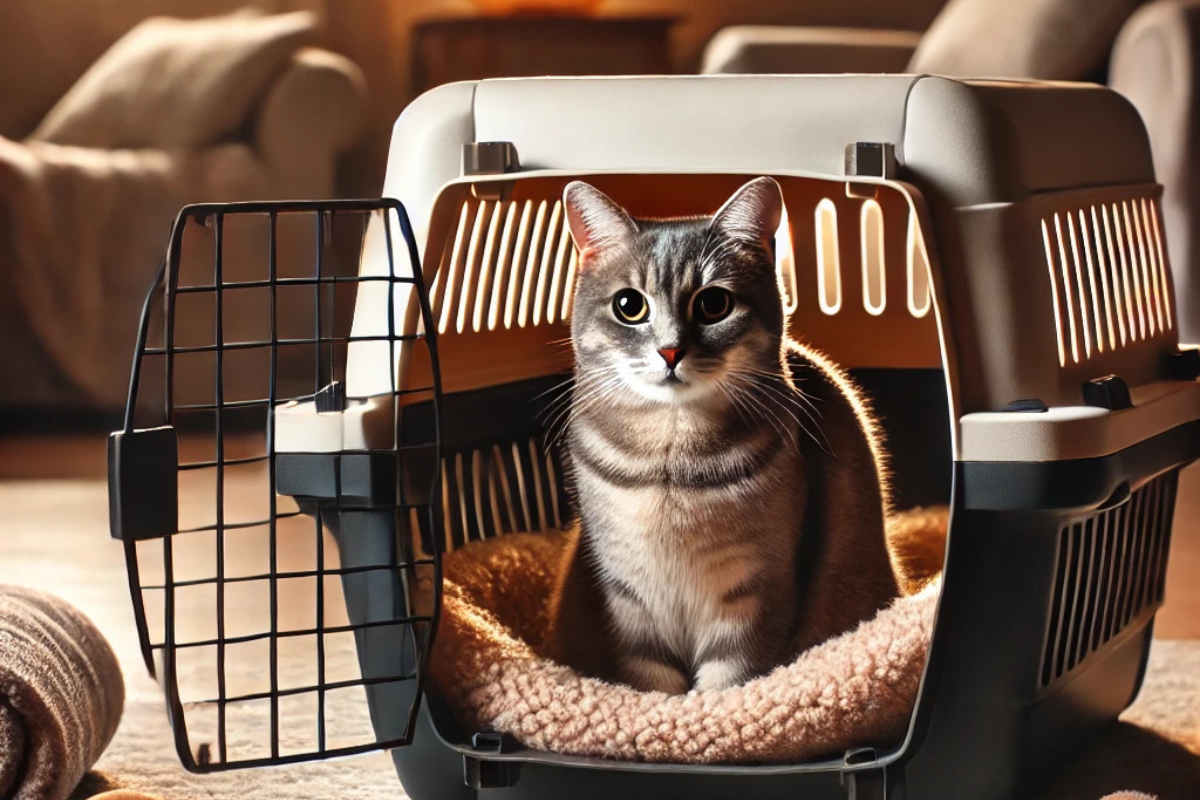Como ensinar o gato a gostar da caixa de transporte.