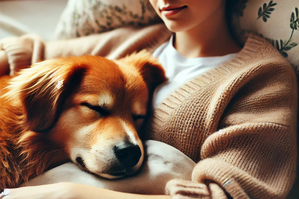 Por que os cães encostam em você enquanto dormem