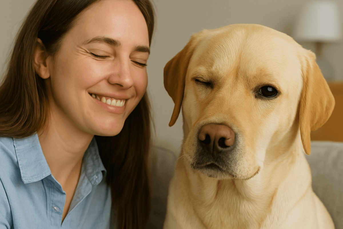 Por que os cães piscam um olho?