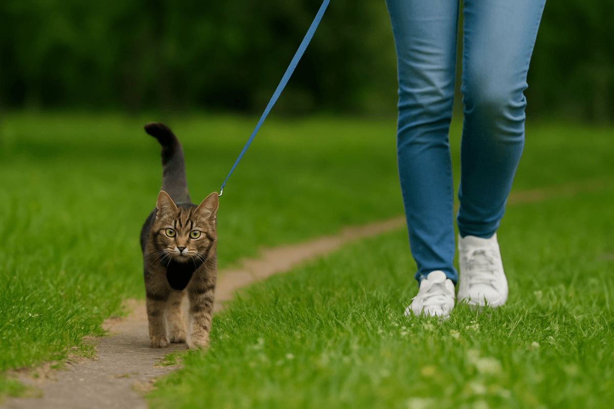 Gatos passeiam