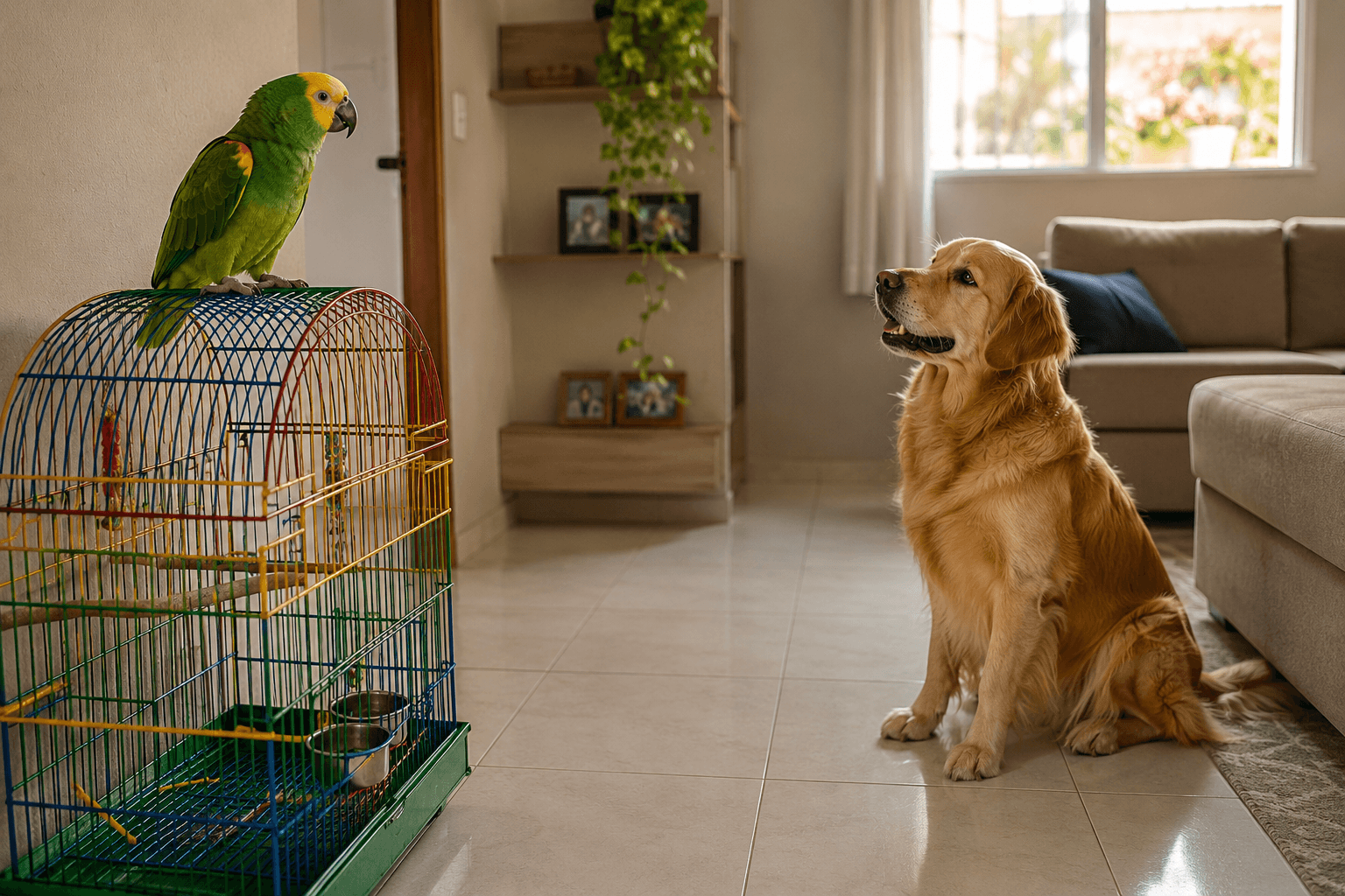 Papagaio e Cachorro